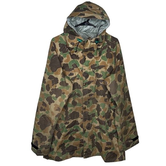 American Vintage 70s 80s Early Winters Camo Goretex Jacket XL - Picture 1 of 7